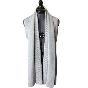 Joan Vass Gray Sleeveless Sweater Vest / Duster Size XL / Wool Cashmere Alpaca
